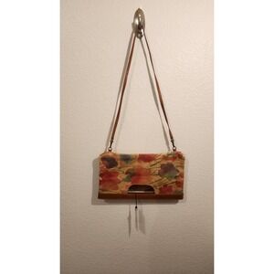 Maurizio Taiuti Multi Color Floral Genuine Leather Fold Over‎ Clutch Bag